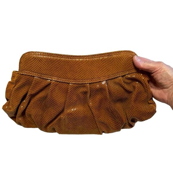 Hype Handbags - Hype Vadim Brown Women's Leather Purse Clutch Reptile Magnetic Closure